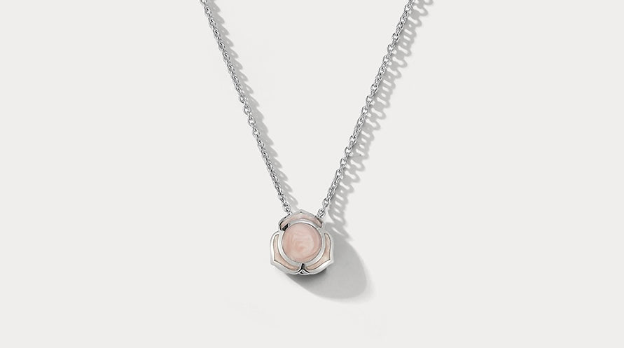Heartnote White Gold and Pink Ceramic Pendant