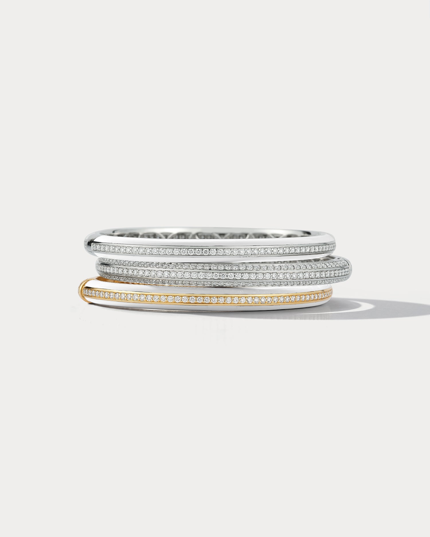 White Gold & Diamond Bangle - Ammrada