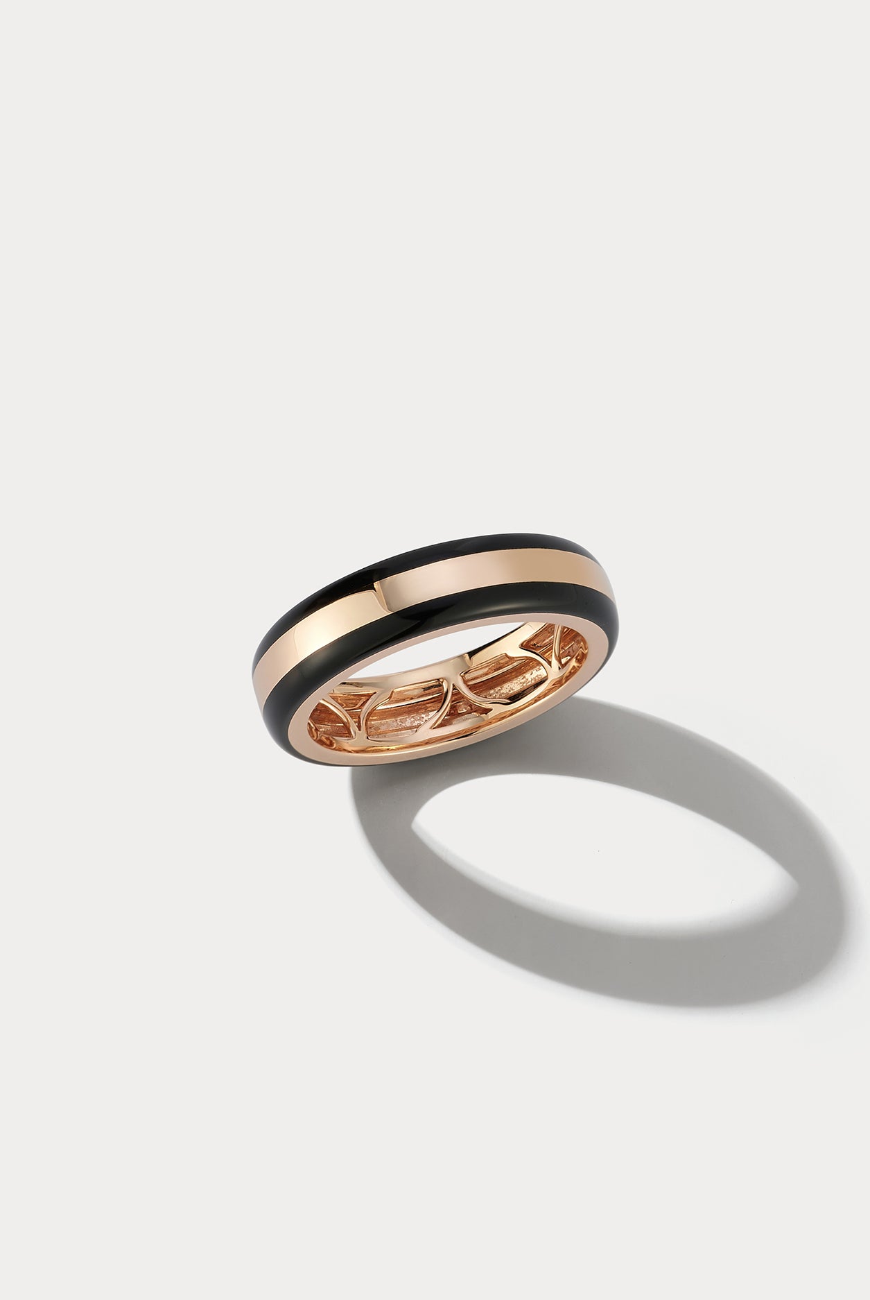 Rose Gold & Black Ceramic Ring - Ammrada