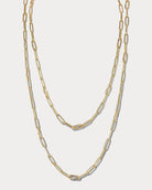 18K Yellow Gold & Diamond 36 Inch Mixed Link Necklace - Ammrada