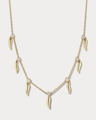 Yellow Gold & Diamond 16 Inch Flame Necklace - Ammrada