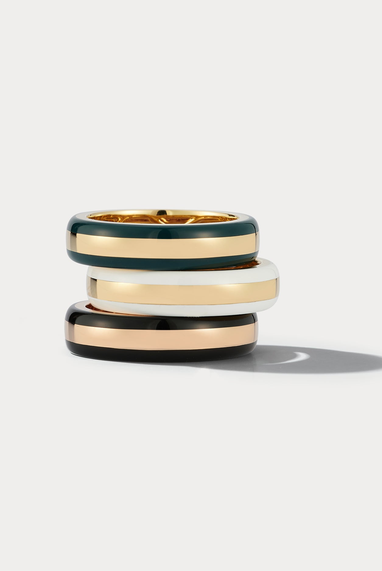 18K Yellow Gold & Teal Ceramic Ring - Ammrada