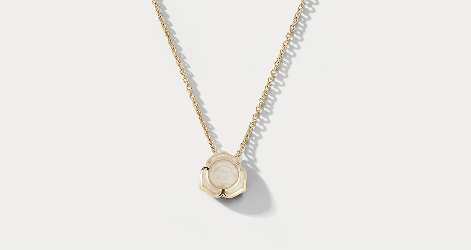 Heartnote Yellow Gold and Pearl Ceramic Pendant