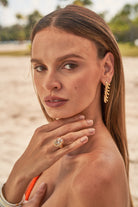 Aspect Yellow Gold Hanging Earrings - Ammrada
