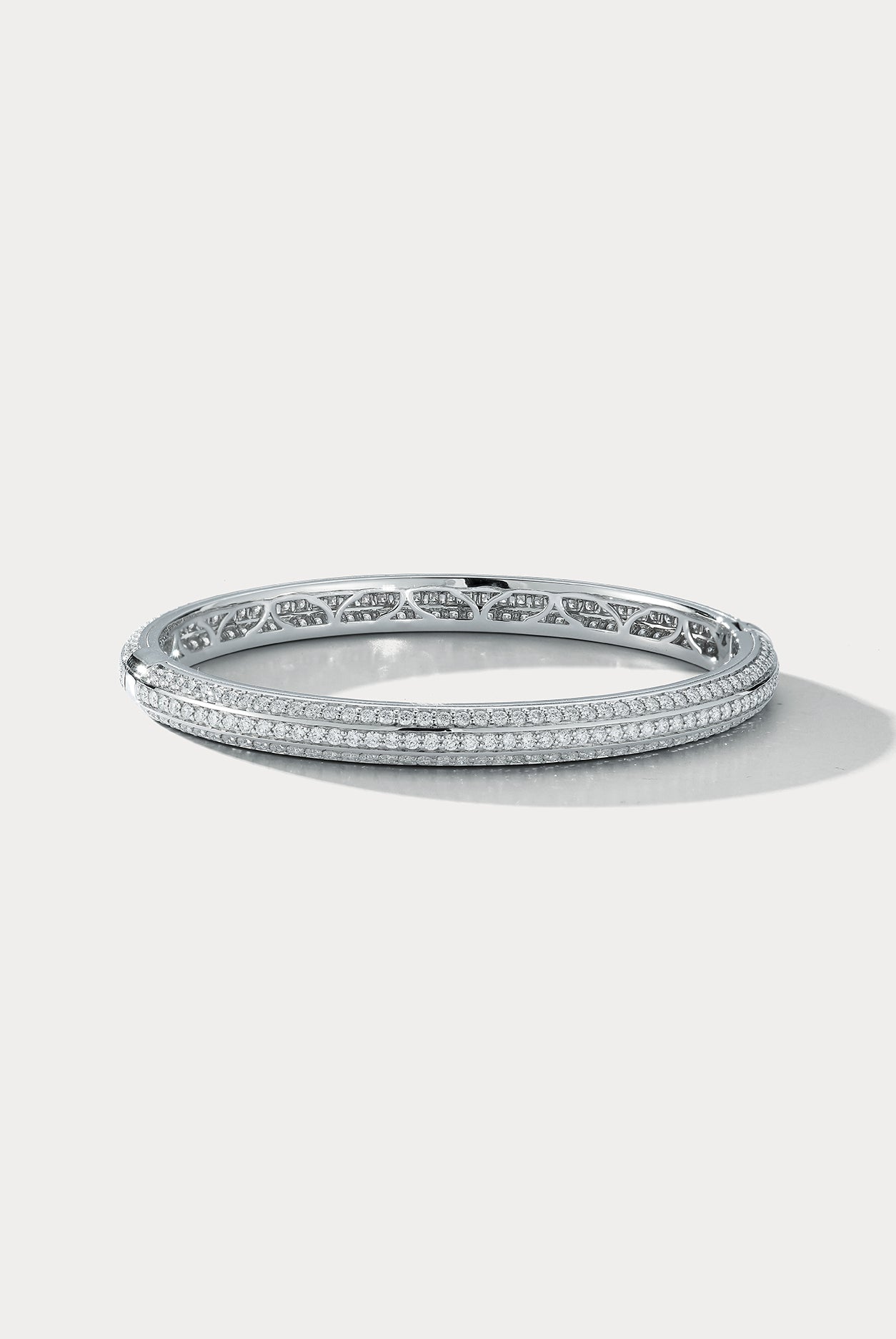 White Gold & Diamond Bangle - Ammrada