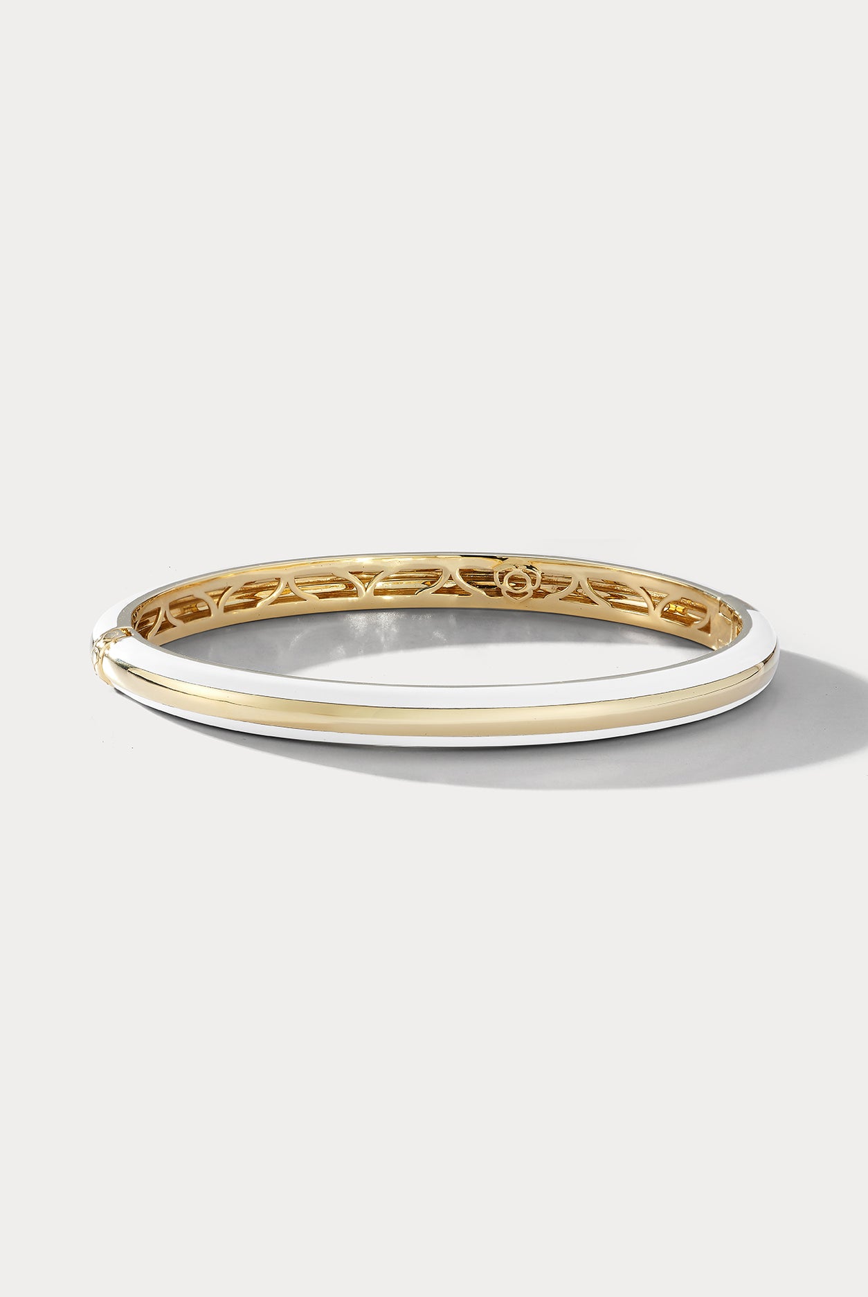 White Ceramic & Yellow Gold Bangle - Ammrada