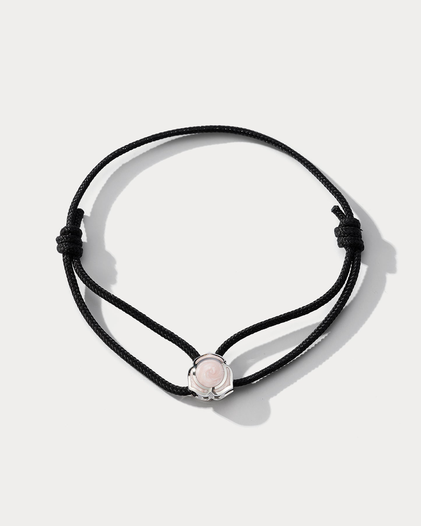Heart Note White Gold and Pearl Pink Ceramic Bracelet