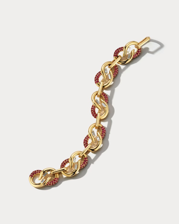 Ruby and Diamond Link Bracelet