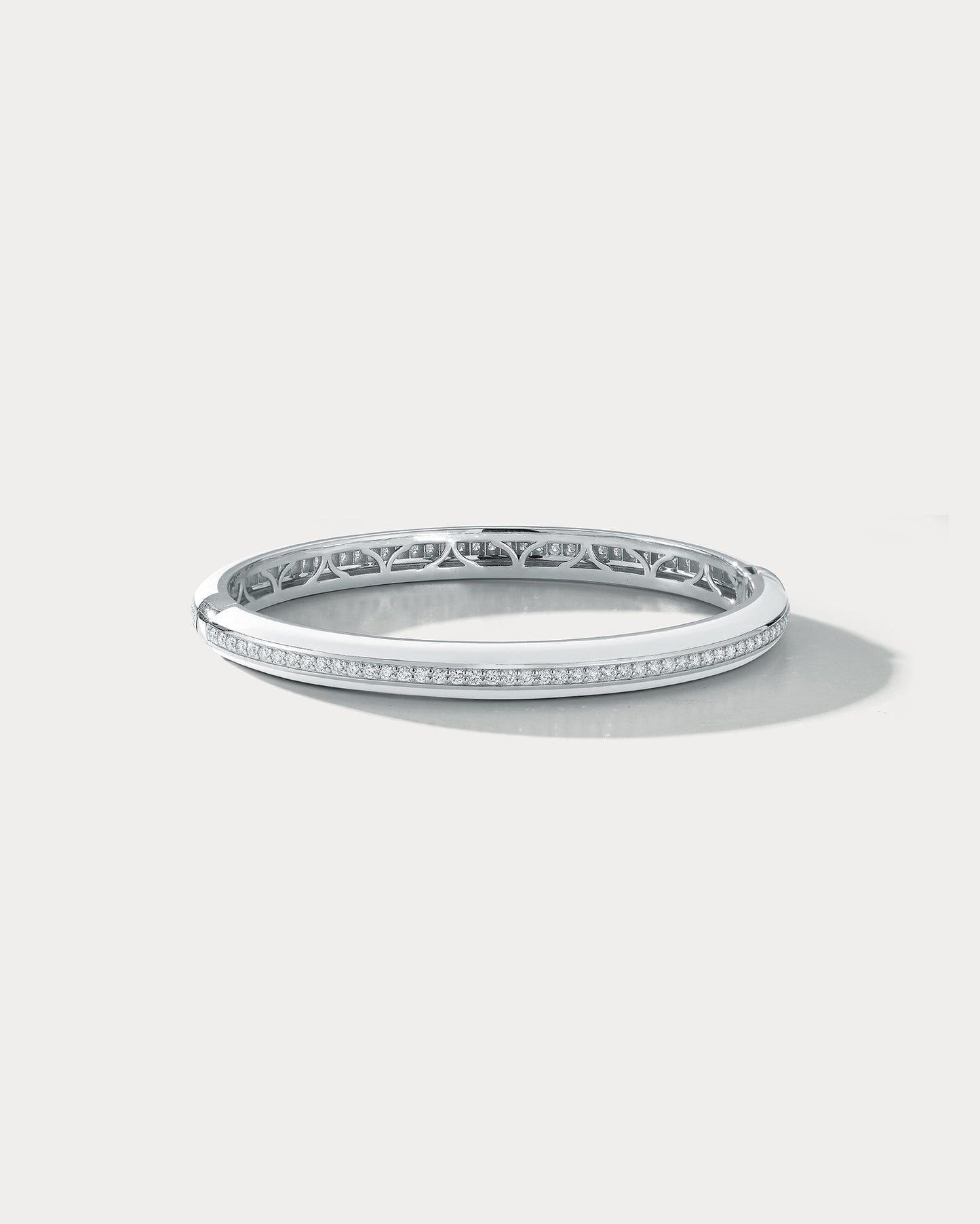 White Ceramic and Diamond Bangle
