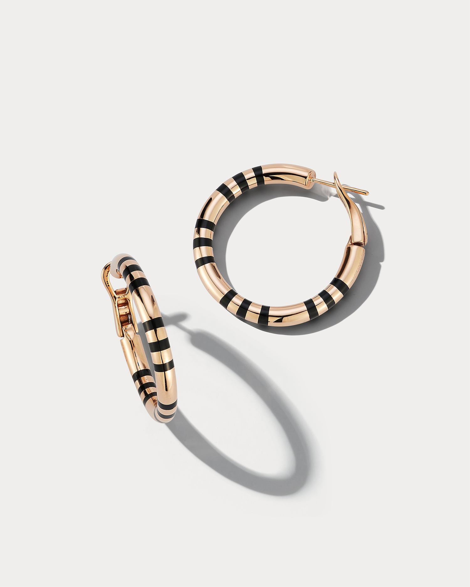 Rose Gold and Black Ceramic Hoops - Ammrada