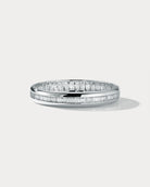 White Gold & Baguette Diamond Bangle - Wide - Ammrada