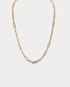 18K YG & Diamond 16 Inch Mixed Link Necklace - Ammrada