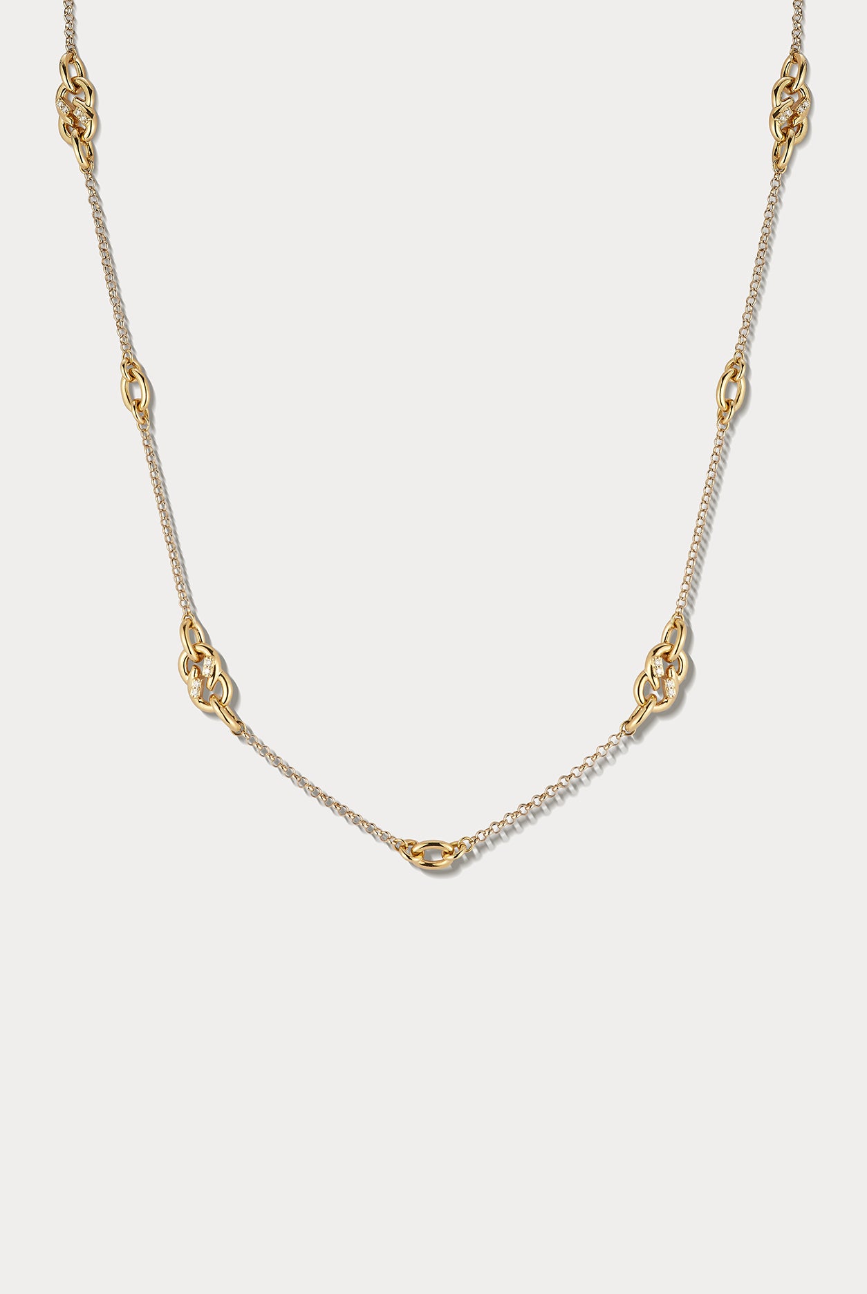18K YG & Diamond 16 Inch Infinity Necklace - Ammrada