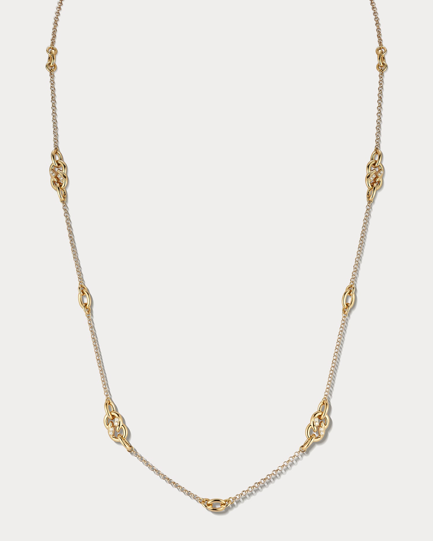 Yellow Gold & Diamond 36 Inch Infinity Necklace - Ammrada