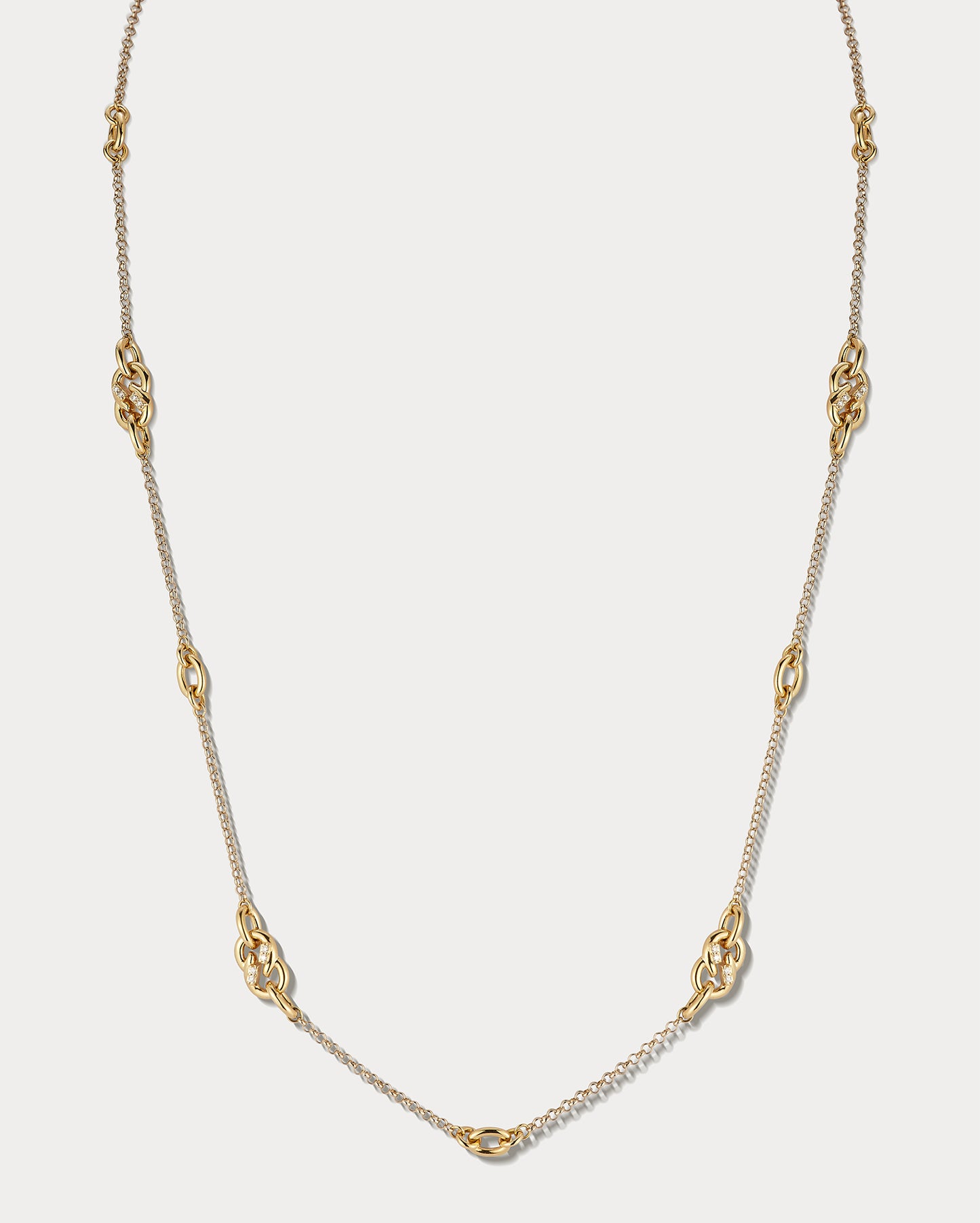18K YG & Diamond 36 Inch Infinity Necklace - Ammrada