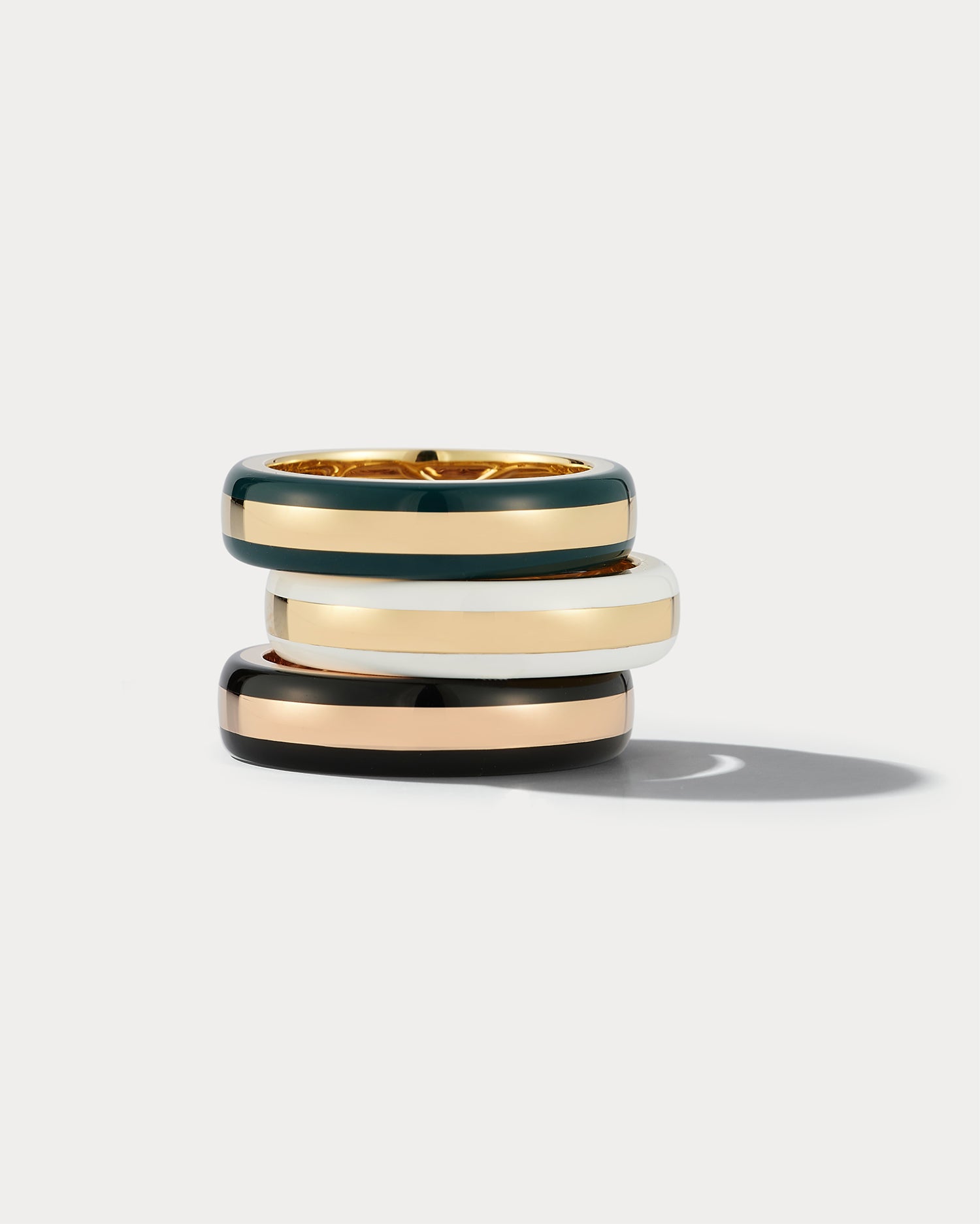 18K Yellow Gold & Teal Ceramic Ring - Ammrada