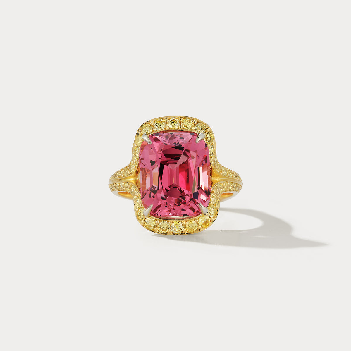 Peach Pink Spinel Diamond Ring - Ammrada