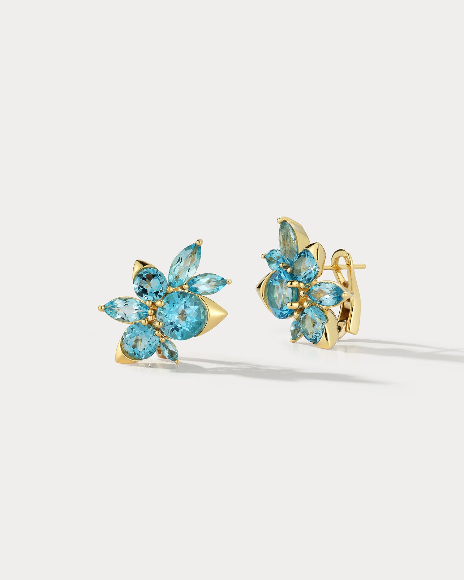 Blue Topaz Cluster Earrings - Ammrada