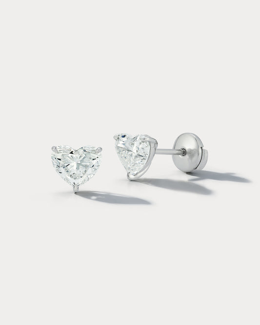 Heart Shape Diamond Studs - Ammrada