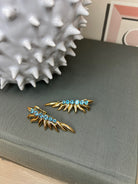 Blue Topaz Yellow Gold Earrings - Ammrada
