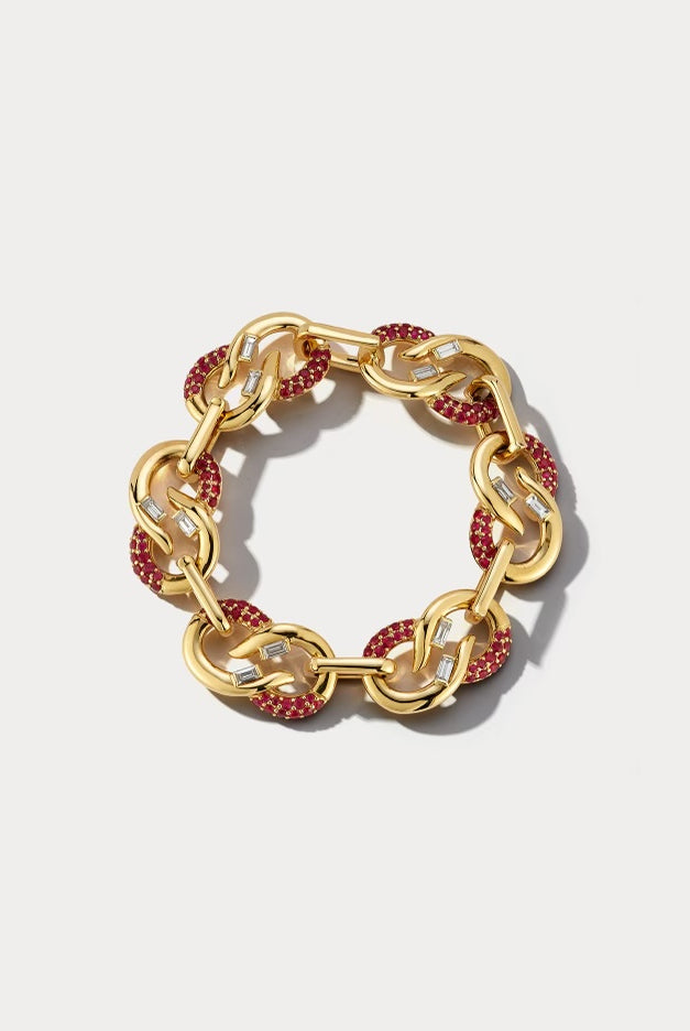 Ruby and Diamond Link Bracelet - Ammrada